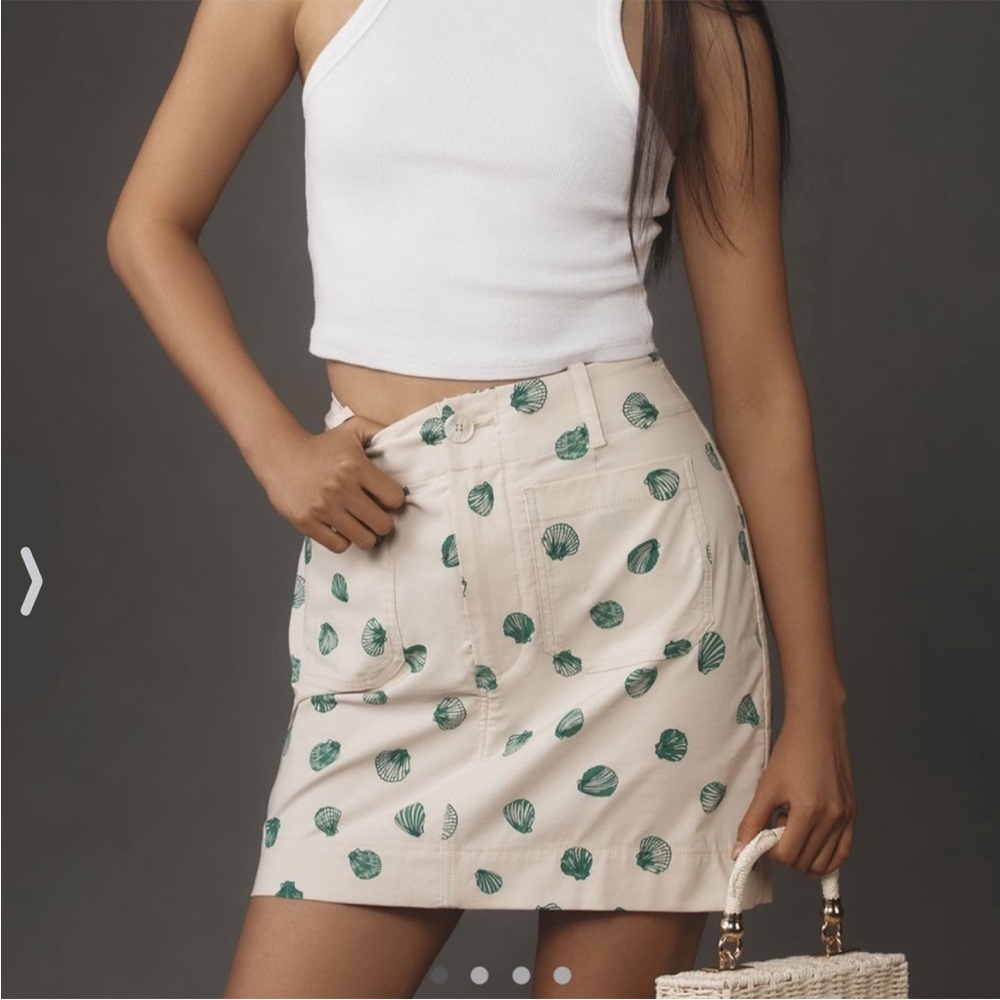 NWT Anthropologie The Colette Skirt by Maeve: Mini Edition Shells M